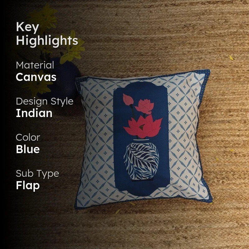 Indigo Pottery Cushion Cover media 2