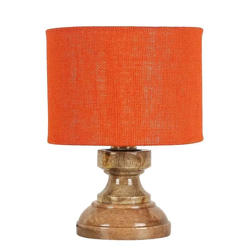 Solid Helios Fabric Table Lamp - Orange,Brown media 4