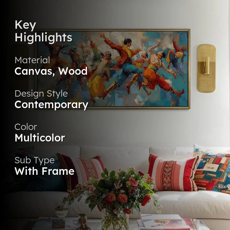 Rhythmic Leap Canvas Wall Painting With Frame media 2