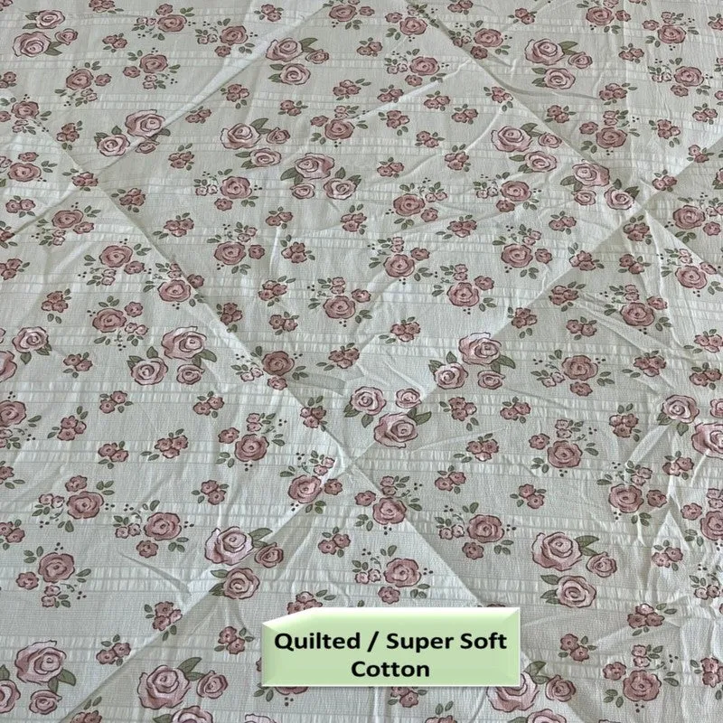 Fleuris Cotton Comforters (White,Grey) - 350 GSM media 4