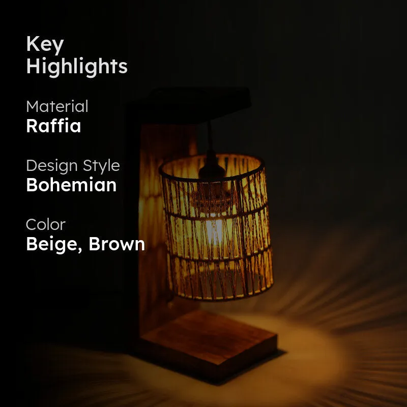 TerraLit Rattan Table Lamp - Beige,Brown media 2