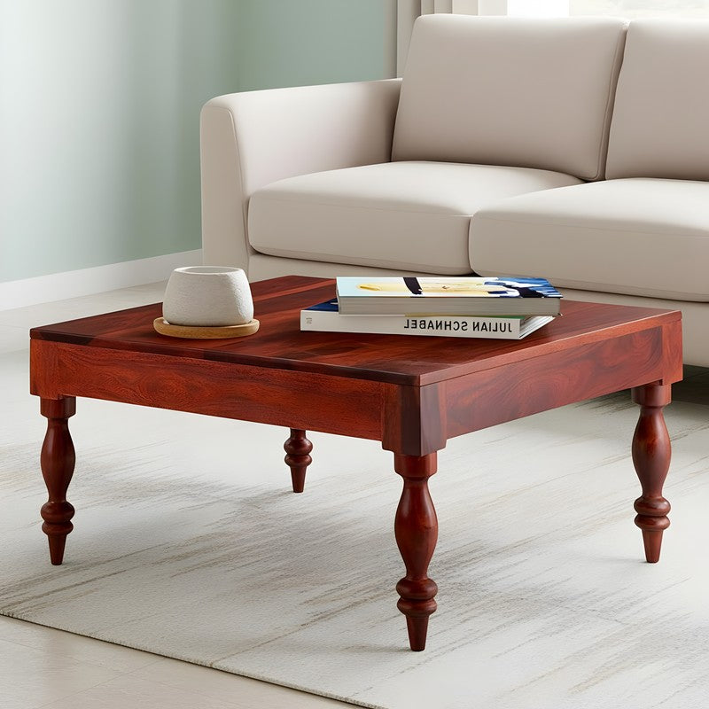Oervon Sheesham Wooden Center Table - Red