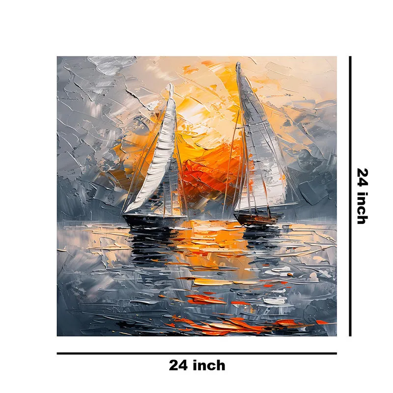 Dusk Boat Trip Wall Painting media 8