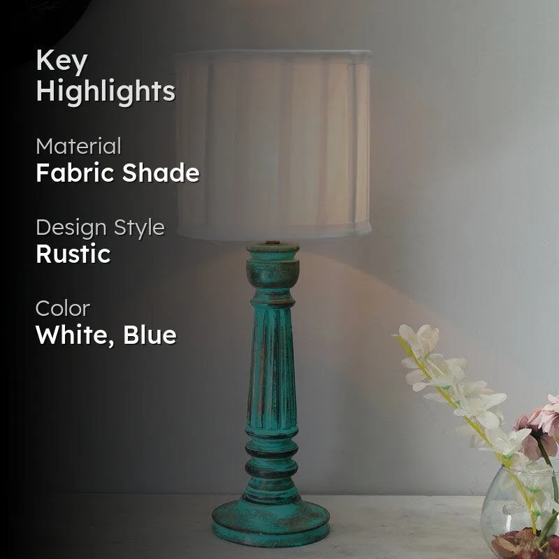 Anjika Fabric Table Lamp - White,Blue media 2