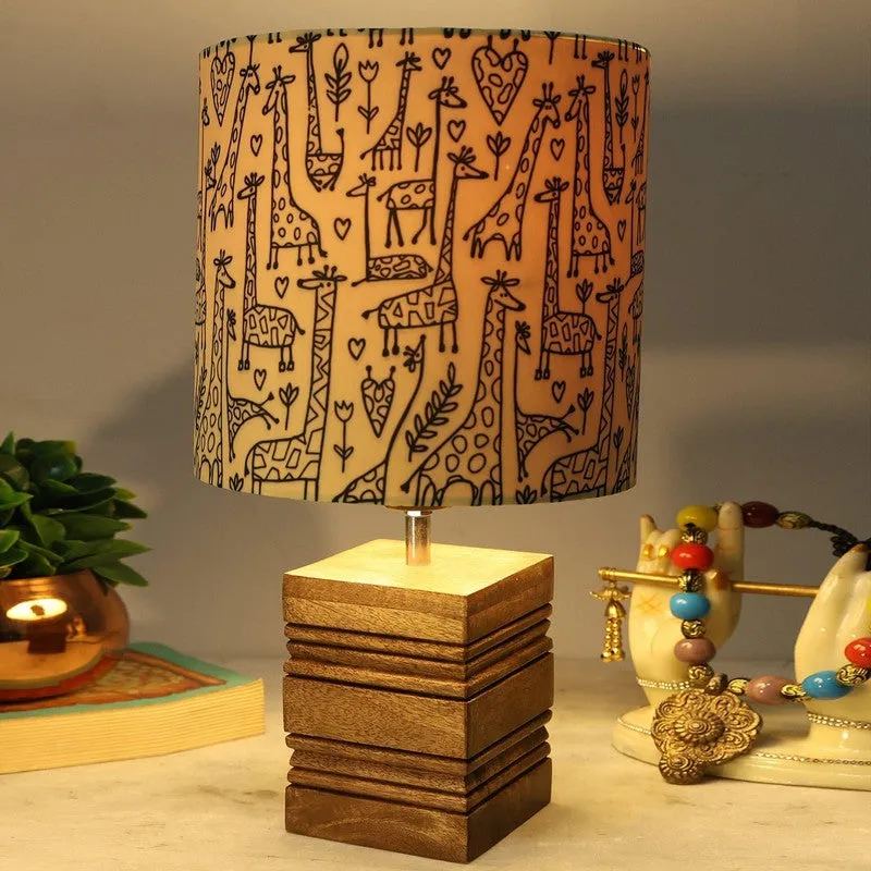 Tall Tales Cube Fabric Table Lamp - Beige,Brown media 1