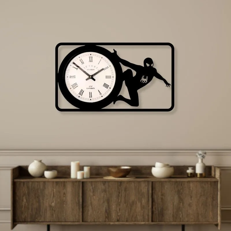Spiderman2 Steel Analog Wall Clock - Black media 3