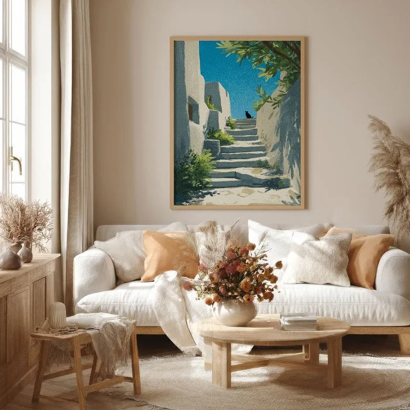 Coastal Poise Canvas Wall Painting - Brown Frame media 4