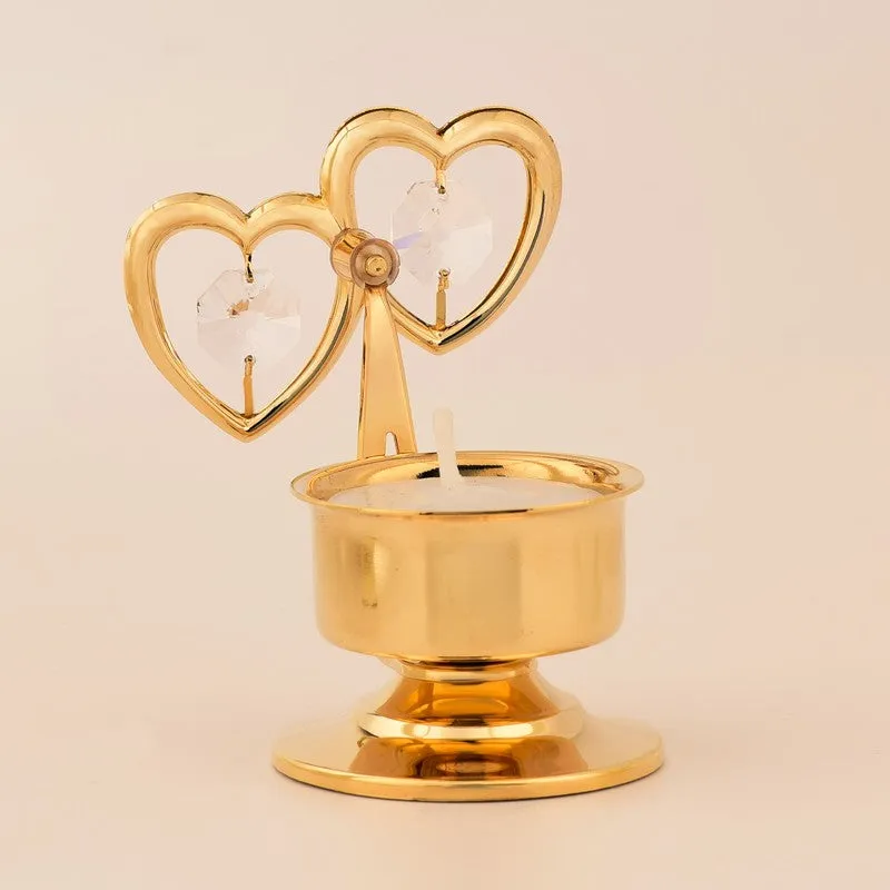 GoldenHeart 24K Gold Plated Mild Steel Candle Holder media 3