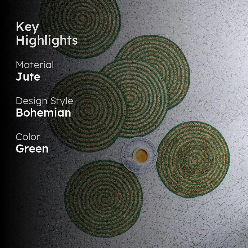 Spiro Round Placemat (Green) - Set Of Six media 2