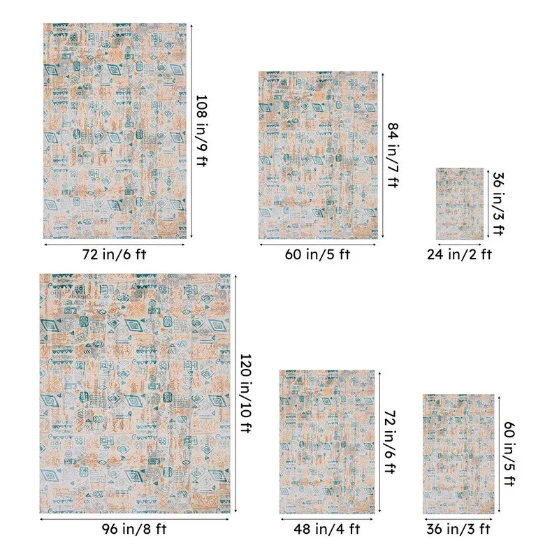 Silmarillion Abstract Polyester Anti-Skid Carpet - Blue & Orange media 14