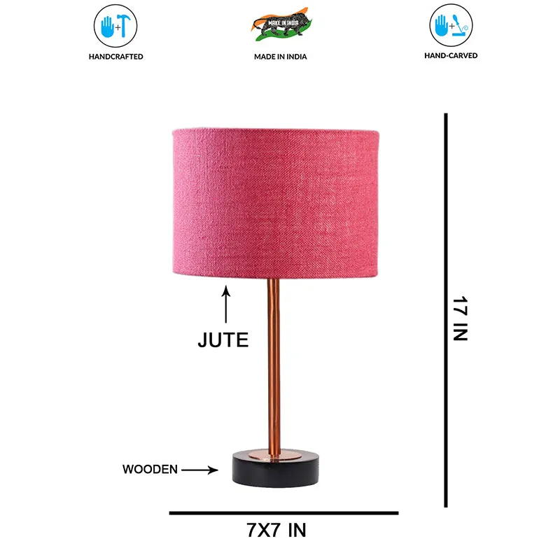 Sienna I Rodin Wooden Table Lamp - Pink,Copper,Black media 7