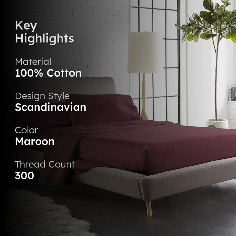 Swiss Dot Cotton Duvet Cover (Merlot) - 300 TC media 2