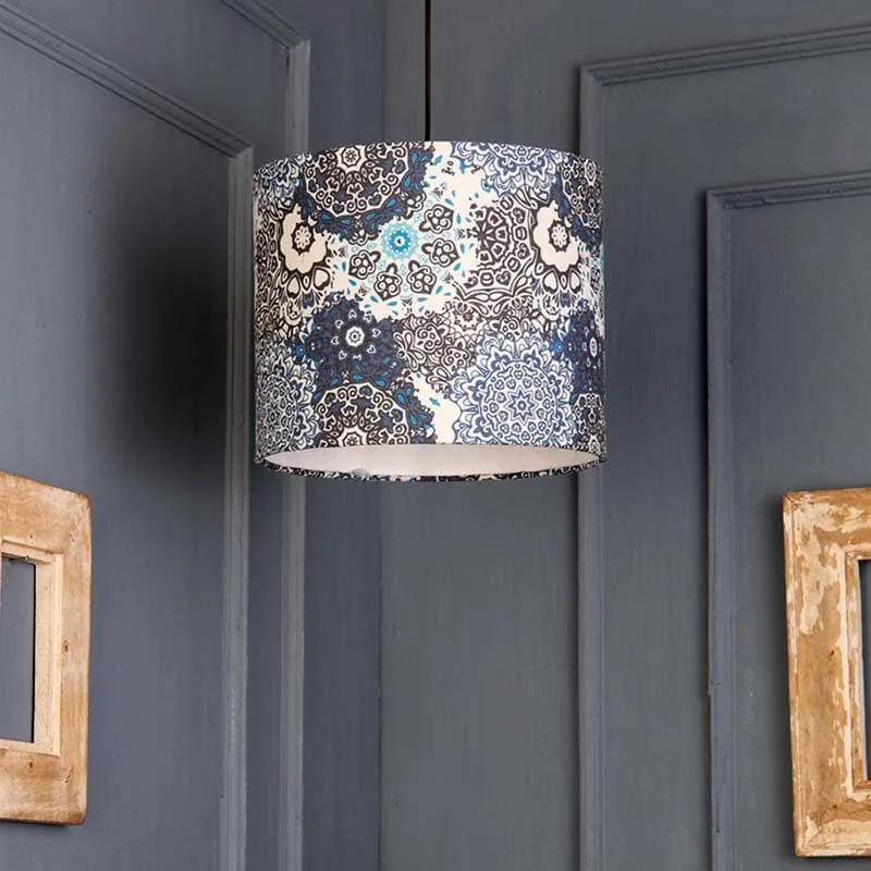 Vivid Blue Fabric Ceiling Lamp media 3