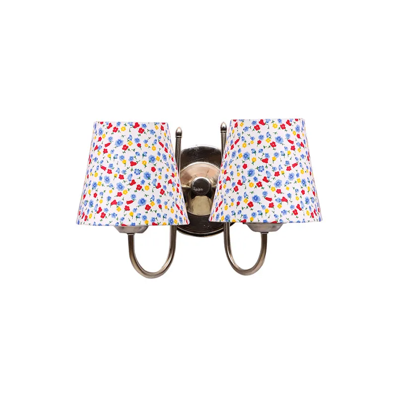 Veda Duo Color Splash Conical Fabric & Metal Wall Lamp media 4