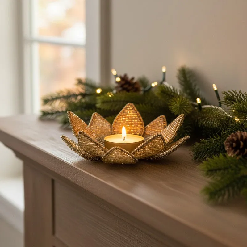 Enchanted Flower Tea Light Candle Holder media 1