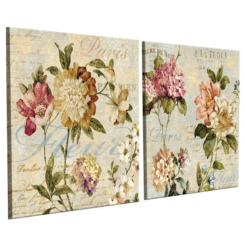 Fawn Floral Cotton Canvas Wall Art - Set Of Two media 3