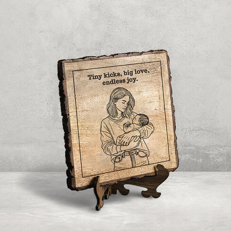 Tiny Kicks, Big Love Wood Showpiece - Square image 3