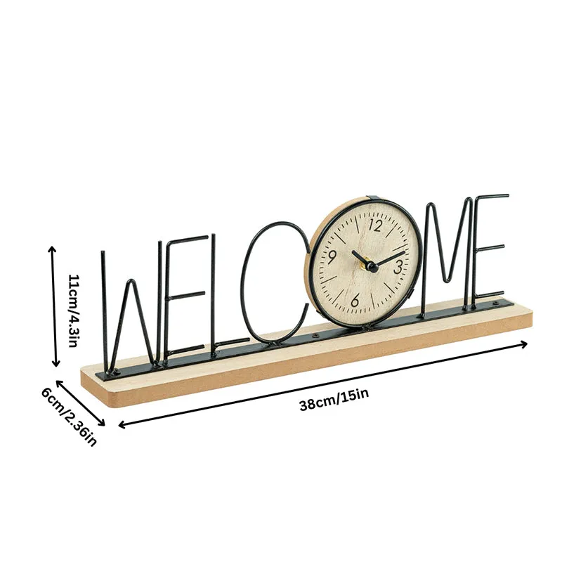 Typo Welcome Table Clock - Black media 9