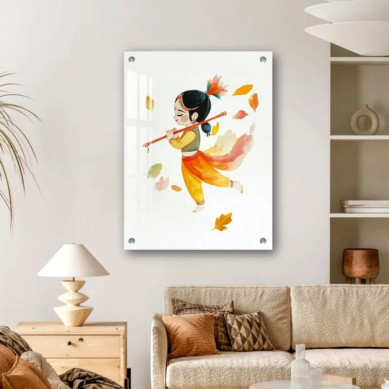 Melody of the Flute Girl Acrylic Wall Art media 1