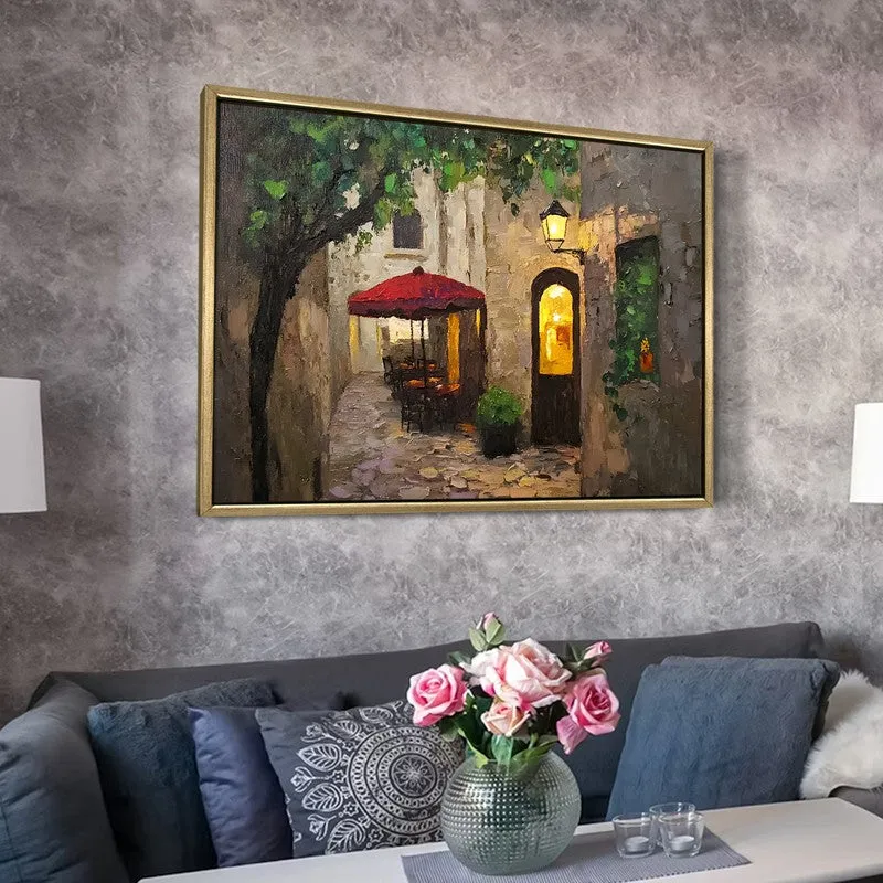 Crimson Accent Canvas Wall Painting With Frame media 6