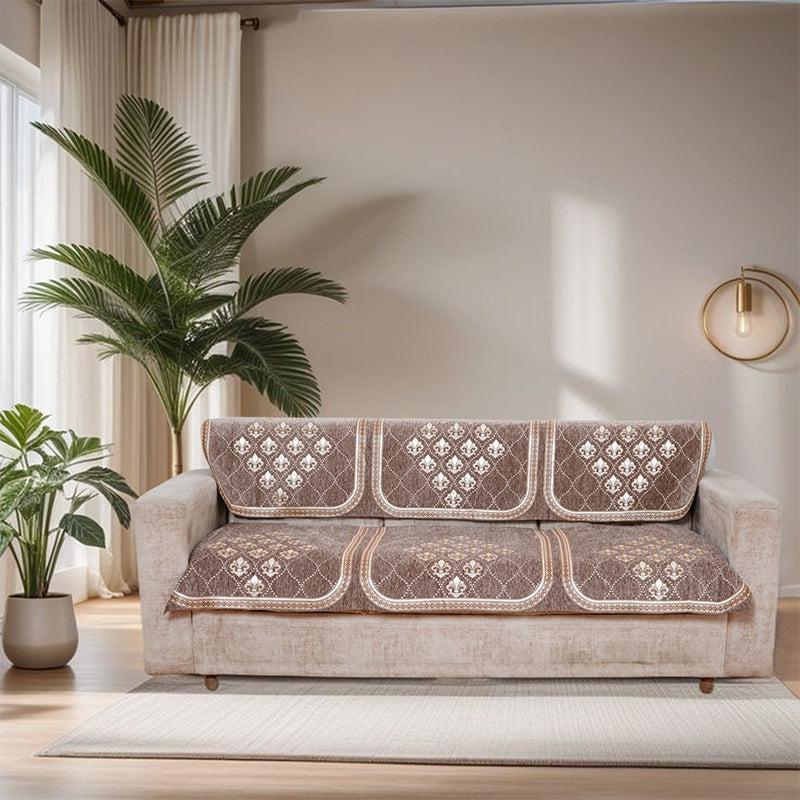 Nidha Cotton Sofa Cover - Brown media 3