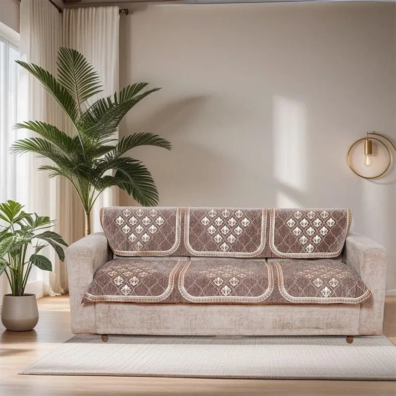 Nidha Cotton Sofa Cover - Brown media 3