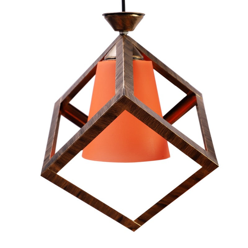 Crimson Glow PVC Ceiling Lamp - Orange media 5