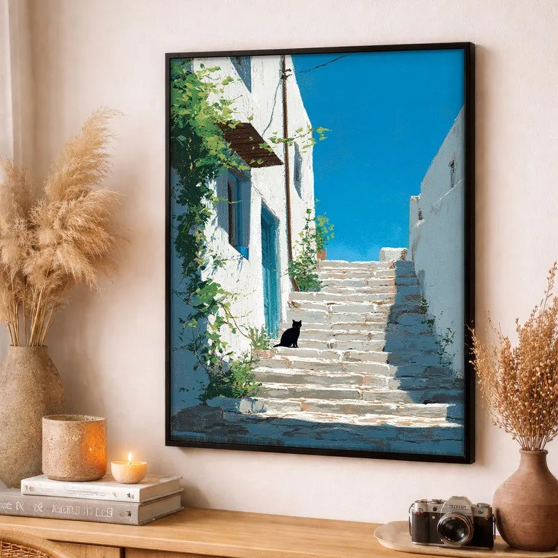 Scenic Walk Canvas Wall Painting - Black Frame media 3