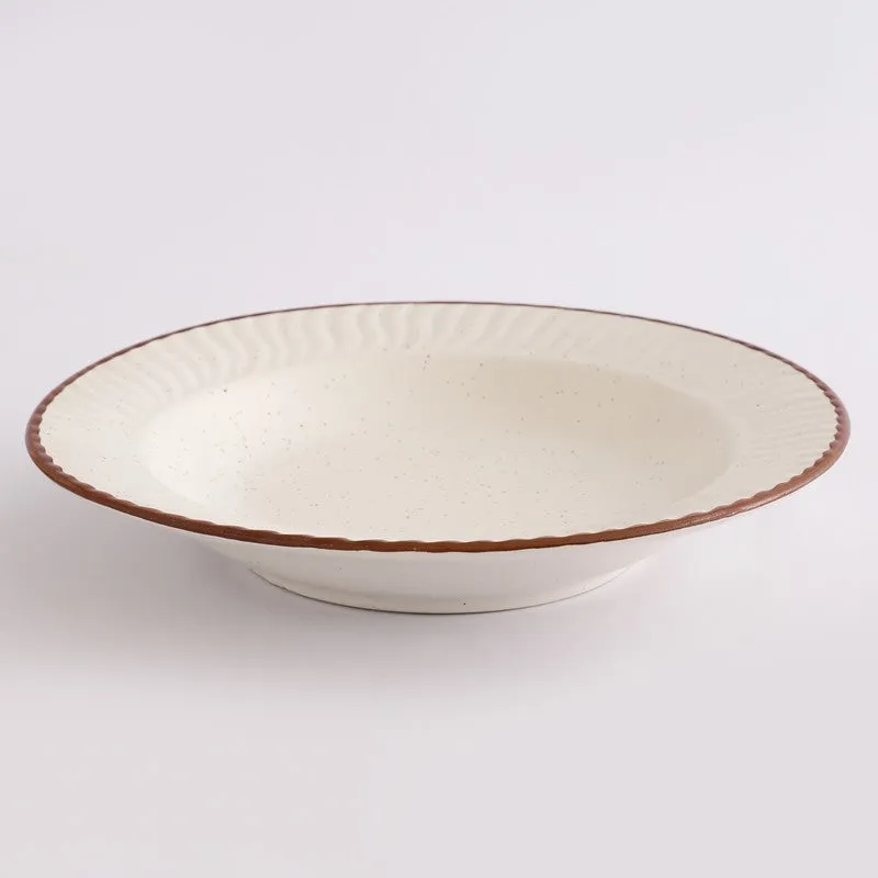 Brownline Off White Stoneware Pasta Plate media 4