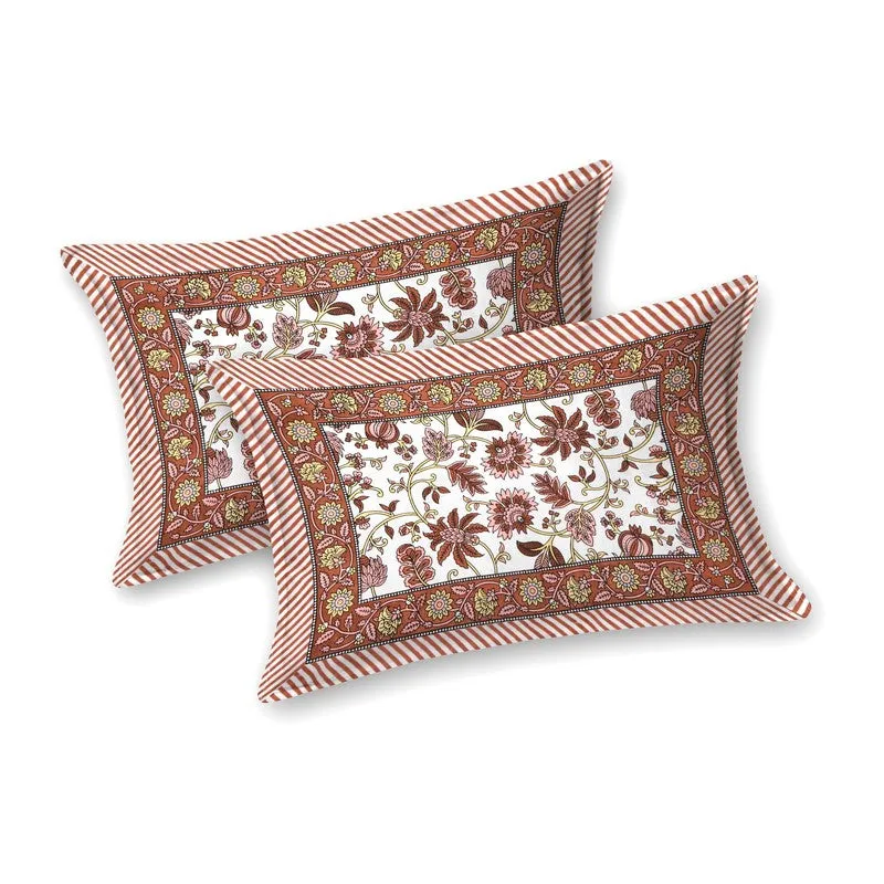 Craftet Cotton Bedsheet (Maroon,White) - 240 TC media 4