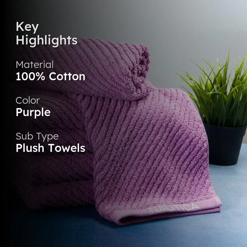 Nautica Riviera Soft Cotton Hand Towel (Lilac) - Set Of Six media 2
