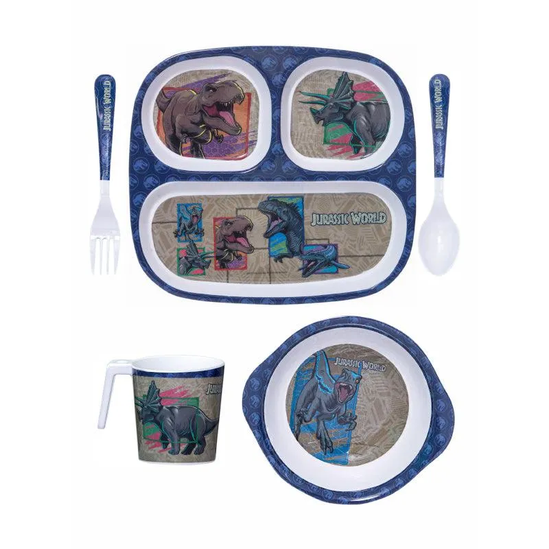 Servewell Jurrasic World Kids Dining Set - Five Piece Set media 3