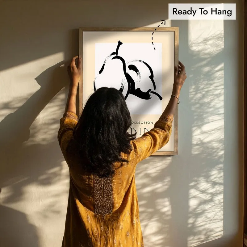 Pear Study Canvas Wall Painting With Brown Frame media 8