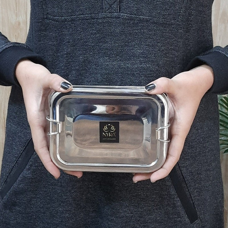Krish Bliss Square Stainless Steel Tiffin & Lunch Box - 400 ML media 5