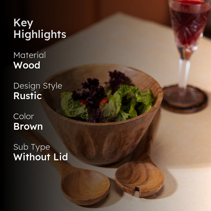 Elegant Wood Mixing Bowl - 1325 mL media 2