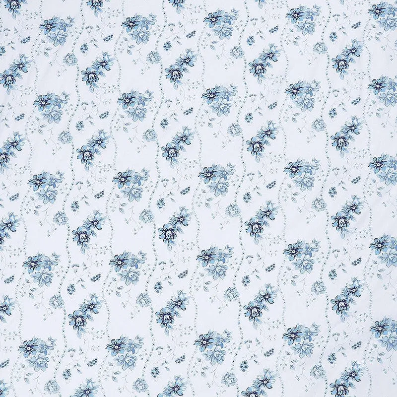 Monte Carlo Petal Matrix Cotton Bedsheet (White,Blue) - 104 TC media 7