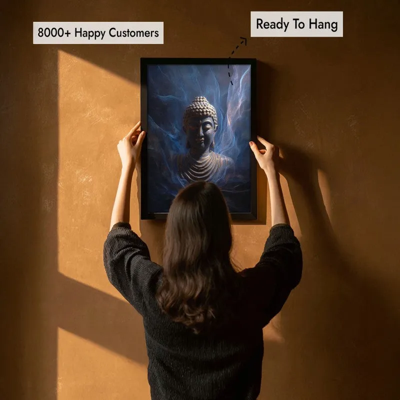 Cosmic Buddha Archival Paper Wall Painting With Black Frame media 7