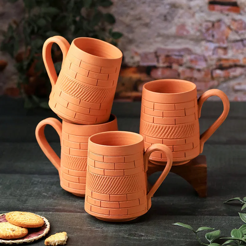 Praharsha Terracotta Coffee Mug (400 mL Each) - Set of Four media 5