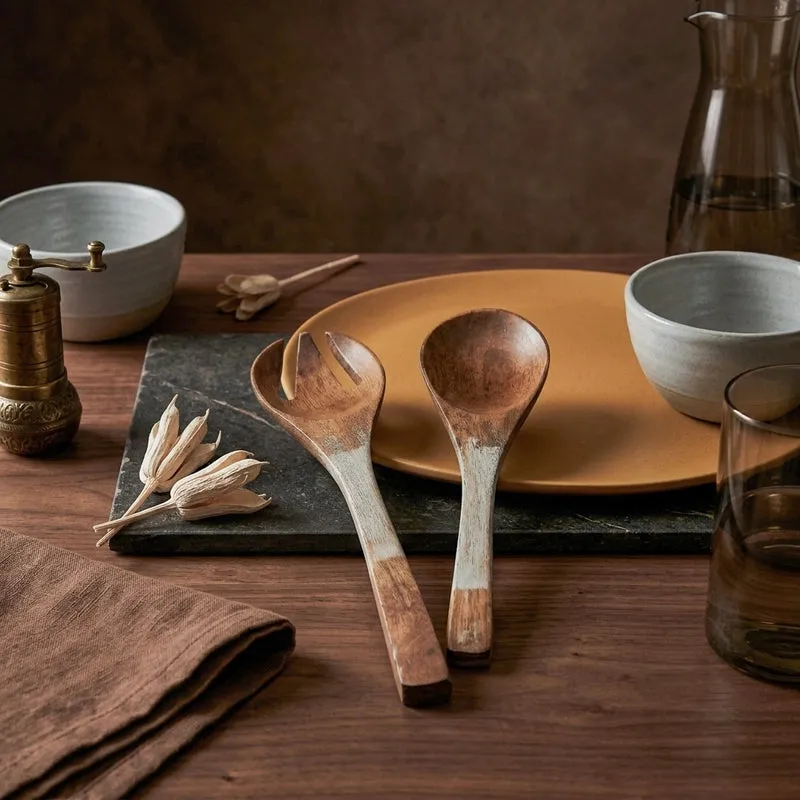 Basic Wooden Salad Spoon Kutch White - Set of Two media 4