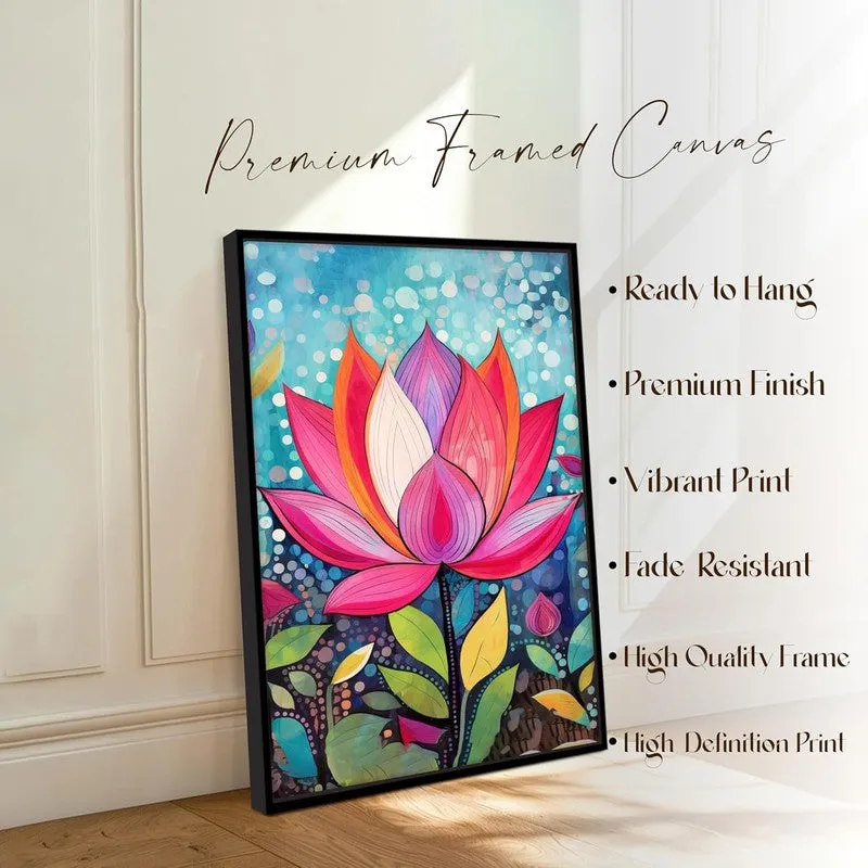 Kaleidoscope Lotus Wall Art With Frame media 4