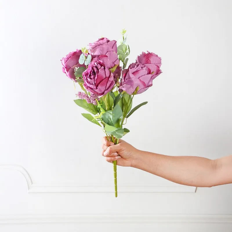 Autumn Rose Artificial Flowers - Purple media 3