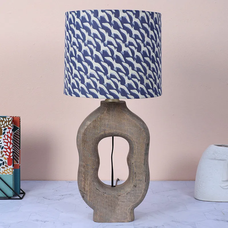 Glara Hewn Printed Mango Wood Table Lamp - Black,White,Brown media 2