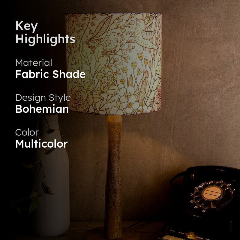 Nestled In Nature Fabric Table Lamp - Multicolor media 2