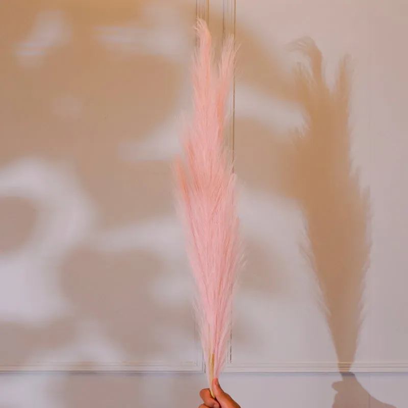 Faux Pampas Grass Stick (Pink) - 35 CM media 3