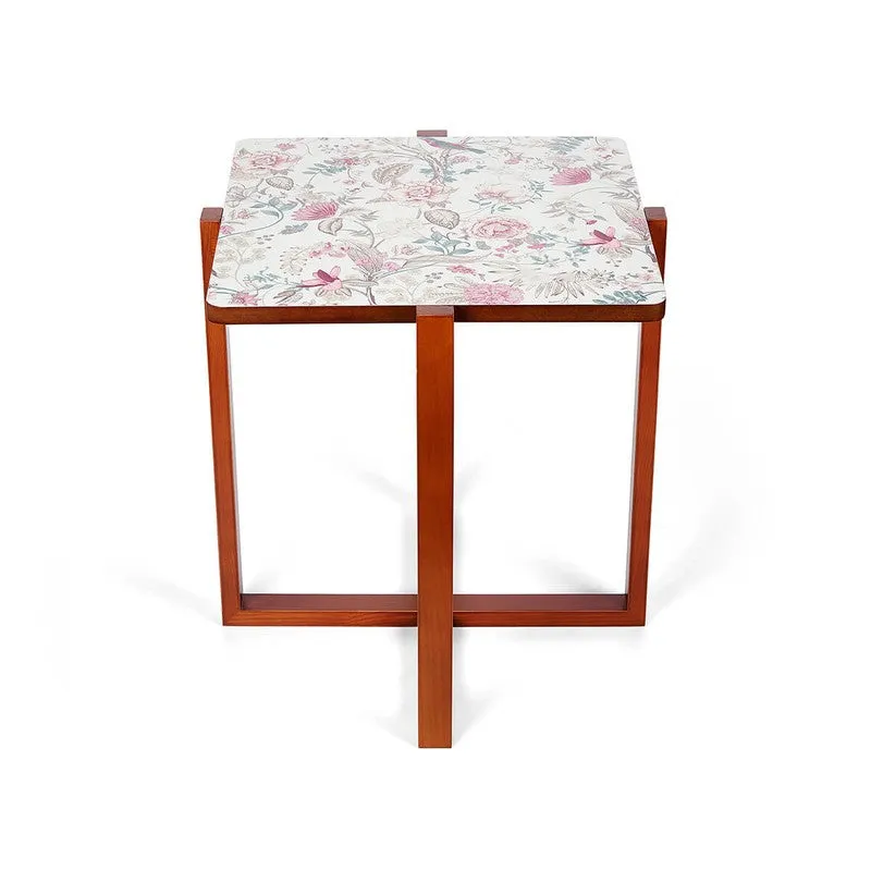 India Circus Wood Rustic Square Side Table media 5