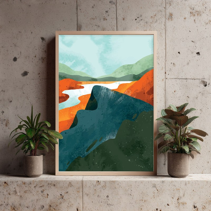 Ethereal Bliss Archival Canvas Wall Art - Natural Brown Frame media 4