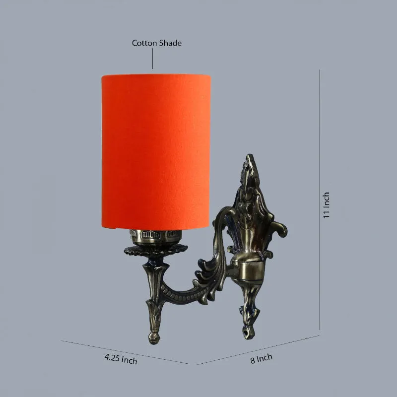 Vista Edrel Cylindrical Fabric & Metal Wall Lamp - Orange media 5