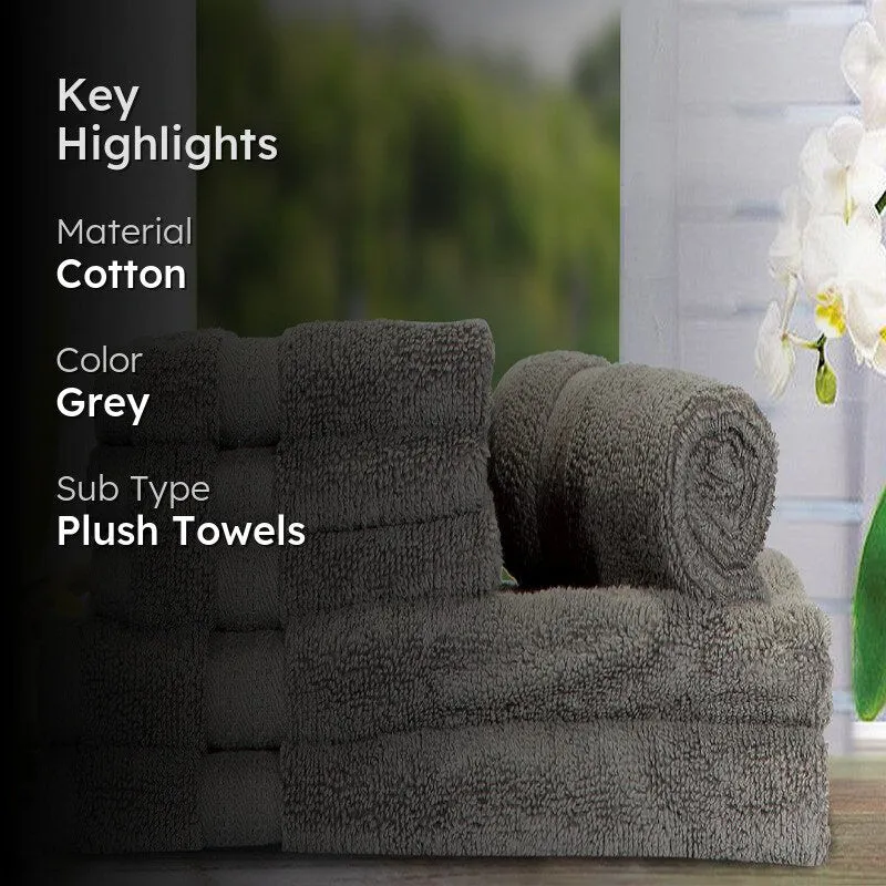 Miorah Hand & Face Towel Combo (Grey) - Six Piece Set media 2