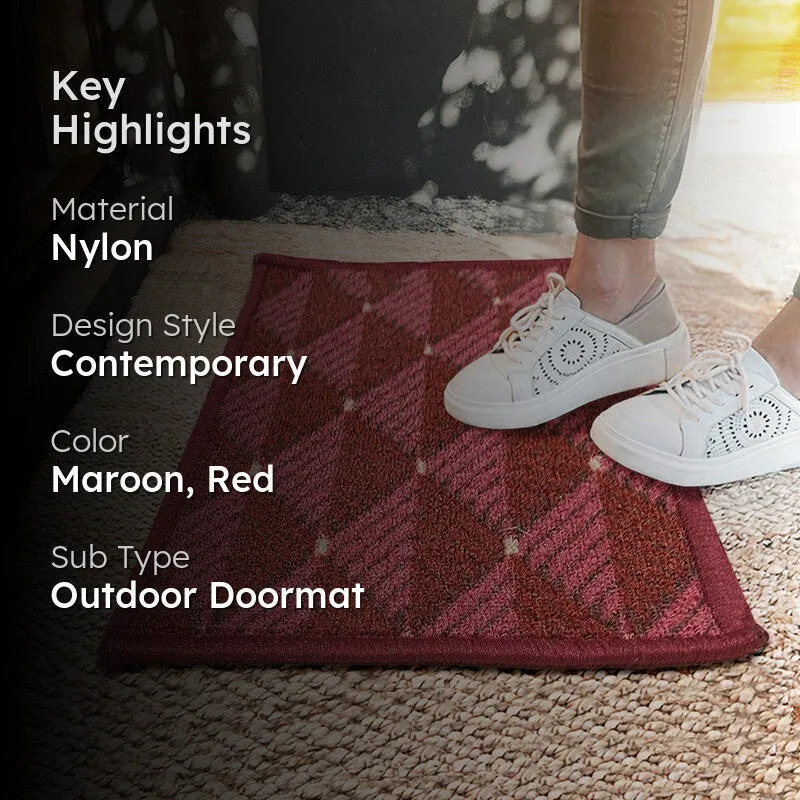 Quro Geometric Nylon Door Mats - Red media 2