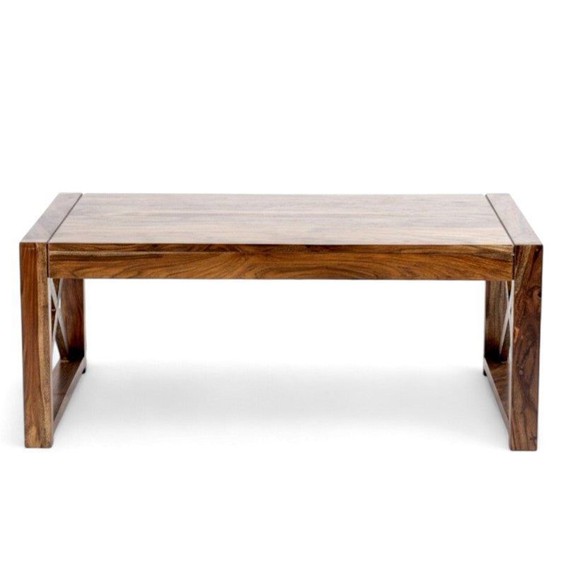 Zavro Sheesham Wooden Center Table - Brown media 4